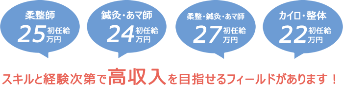 スキルと経験次第で高収入を目指せるフィールドがあります！